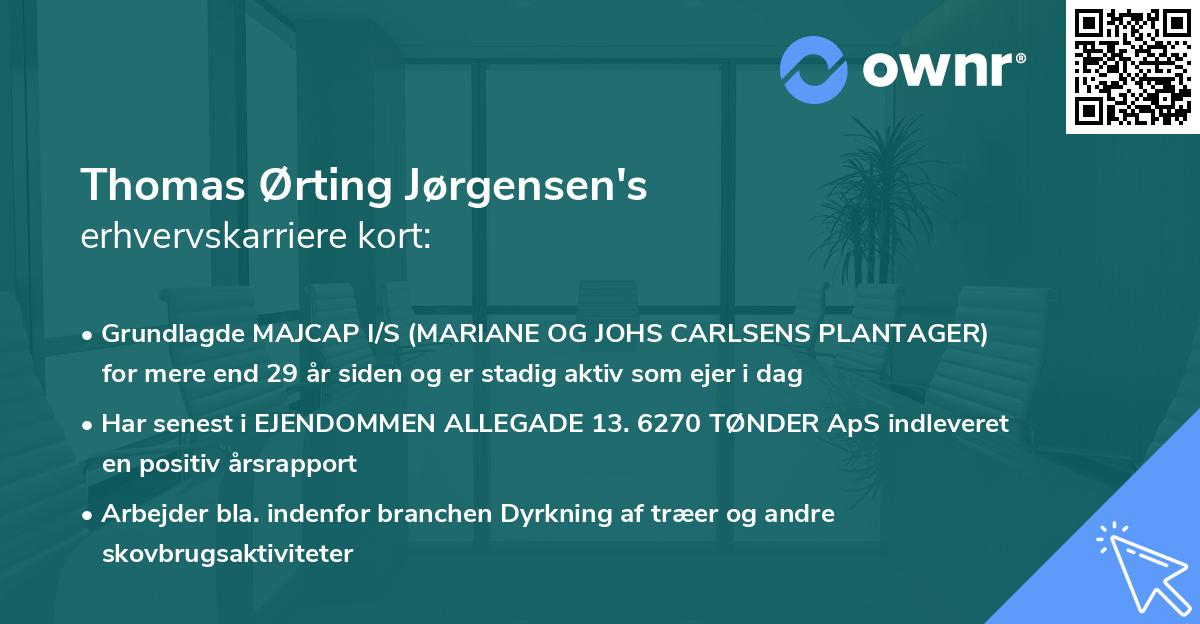 Thomas Ørting Jørgensen's erhvervskarriere kort