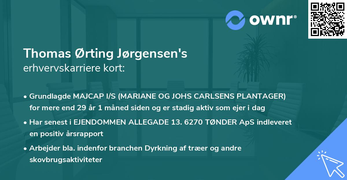 Thomas Ørting Jørgensen's erhvervskarriere kort