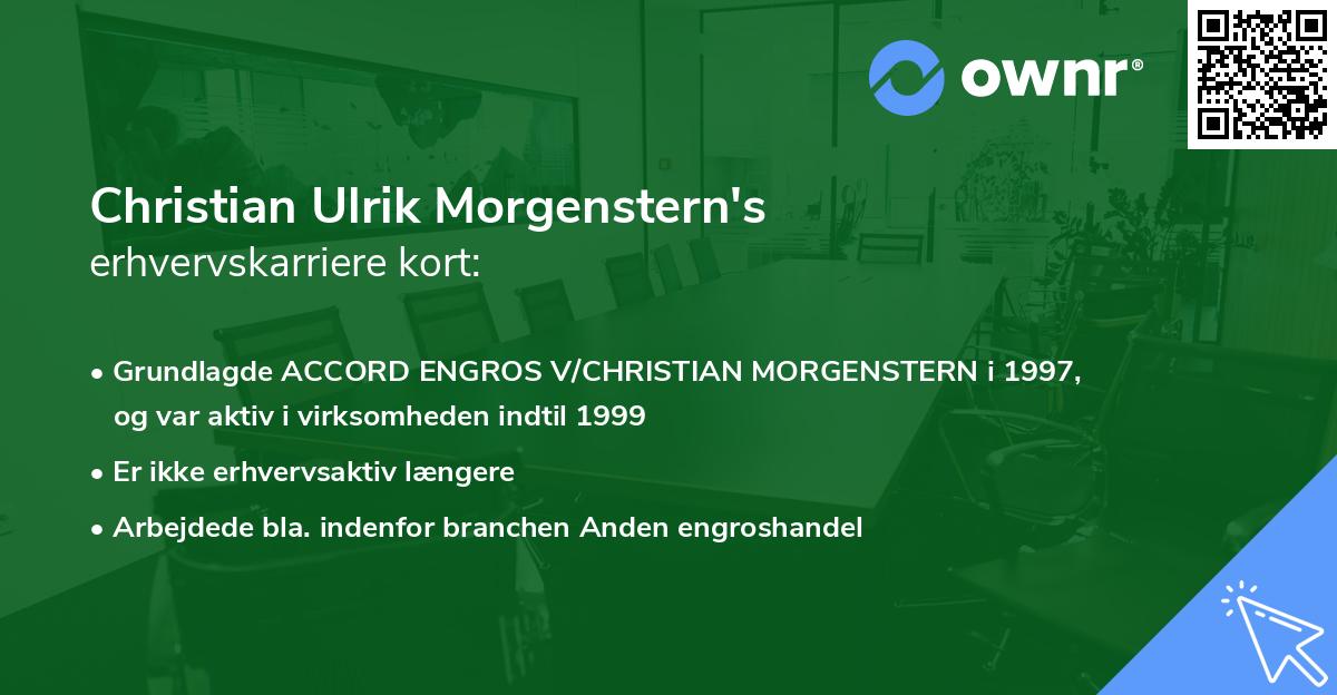 Christian Ulrik Morgenstern's erhvervskarriere kort