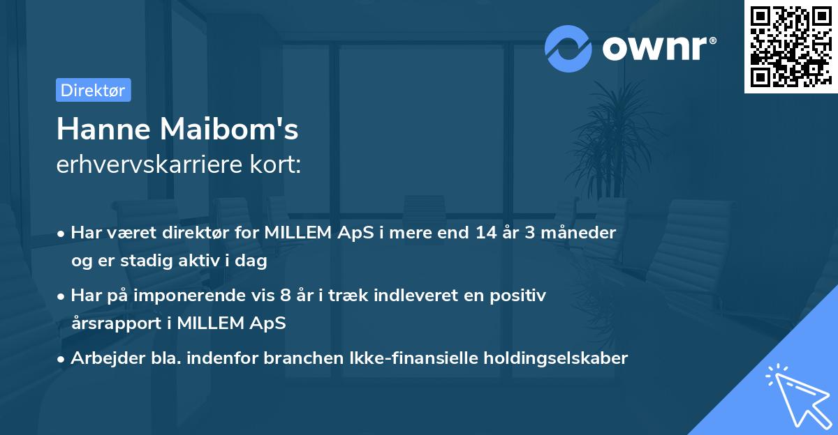 Hanne Maibom's erhvervskarriere kort