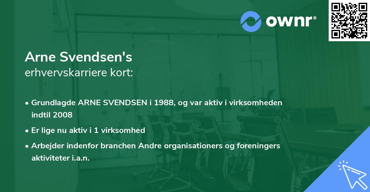 Arne Svendsen's erhvervskarriere kort
