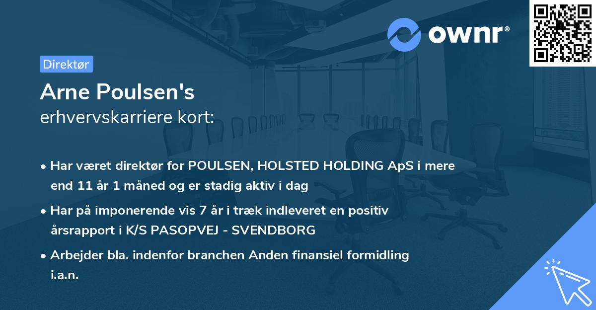 Arne Poulsen's erhvervskarriere kort