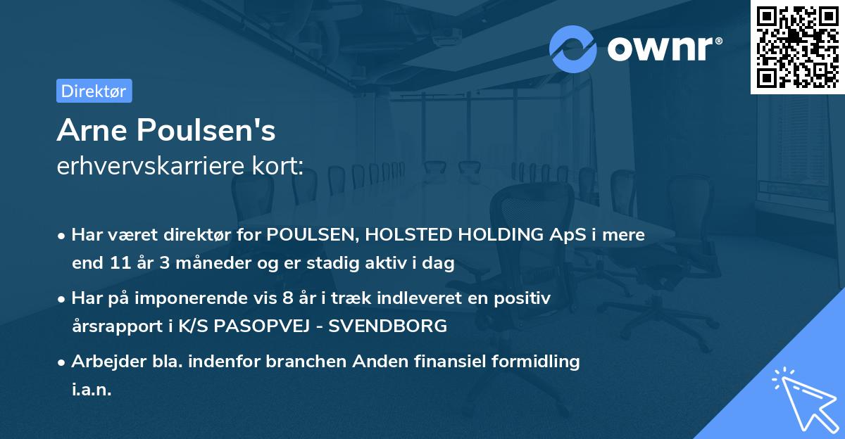 Arne Poulsen's erhvervskarriere kort