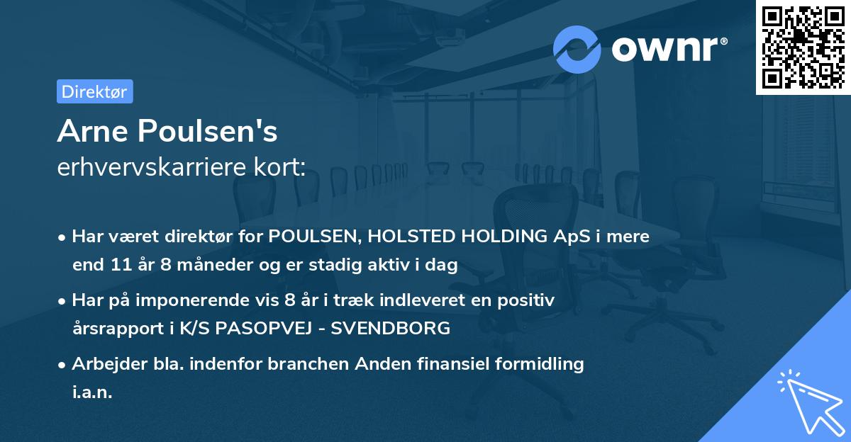 Arne Poulsen's erhvervskarriere kort
