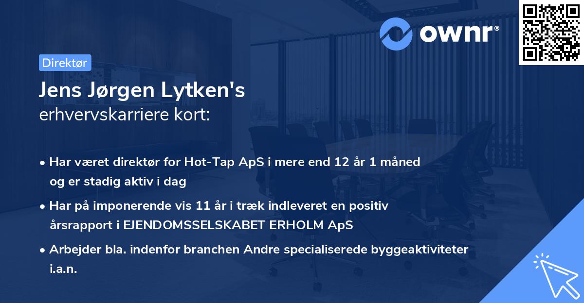 Jens Jørgen Lytken's erhvervskarriere kort