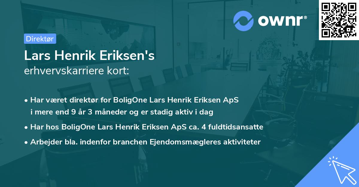 Lars Henrik Eriksen's erhvervskarriere kort