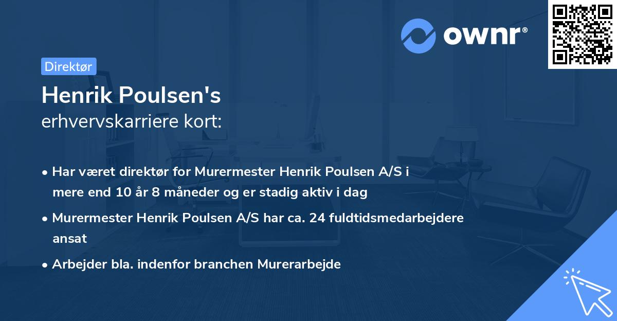 Henrik Poulsen's erhvervskarriere kort