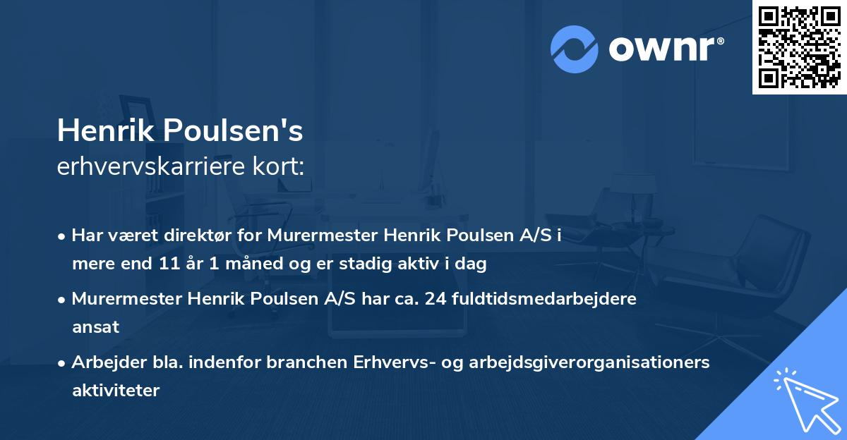 Henrik Poulsen's erhvervskarriere kort