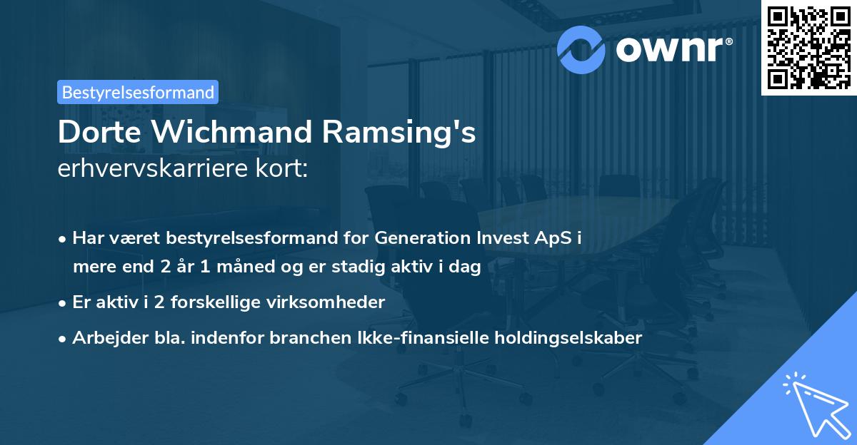 Dorte Wichmand Ramsing's erhvervskarriere kort