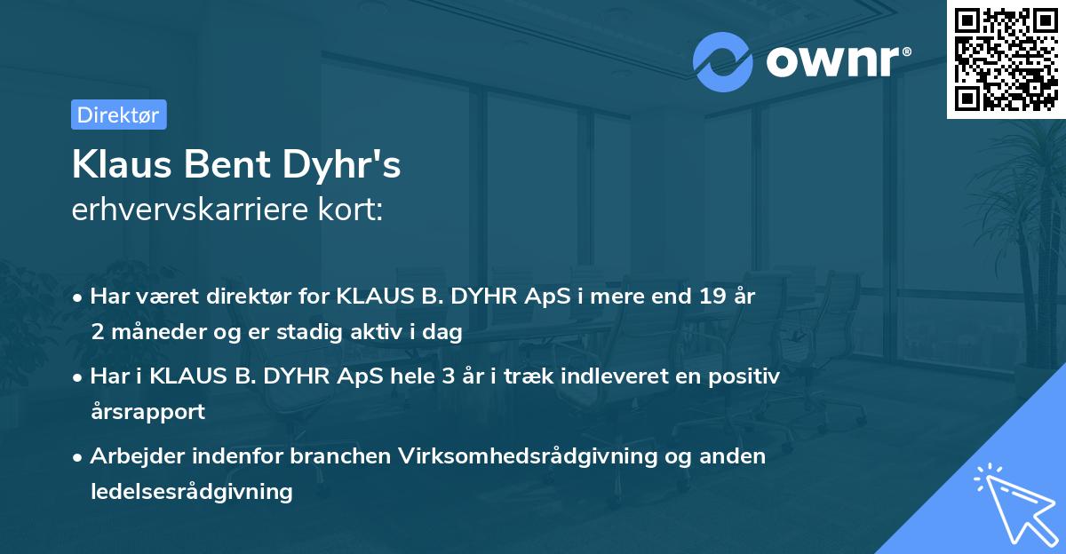 Klaus Bent Dyhr's erhvervskarriere kort