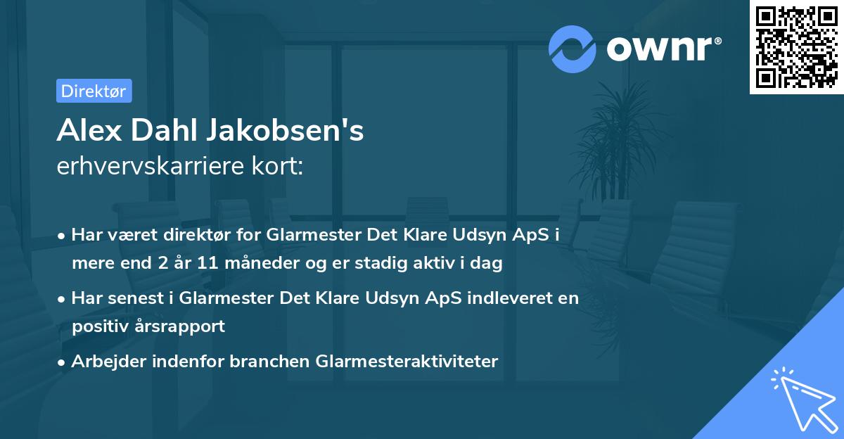 Alex Dahl Jakobsen's erhvervskarriere kort