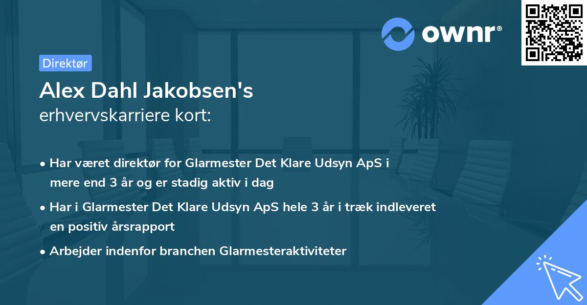 Alex Dahl Jakobsen's erhvervskarriere kort