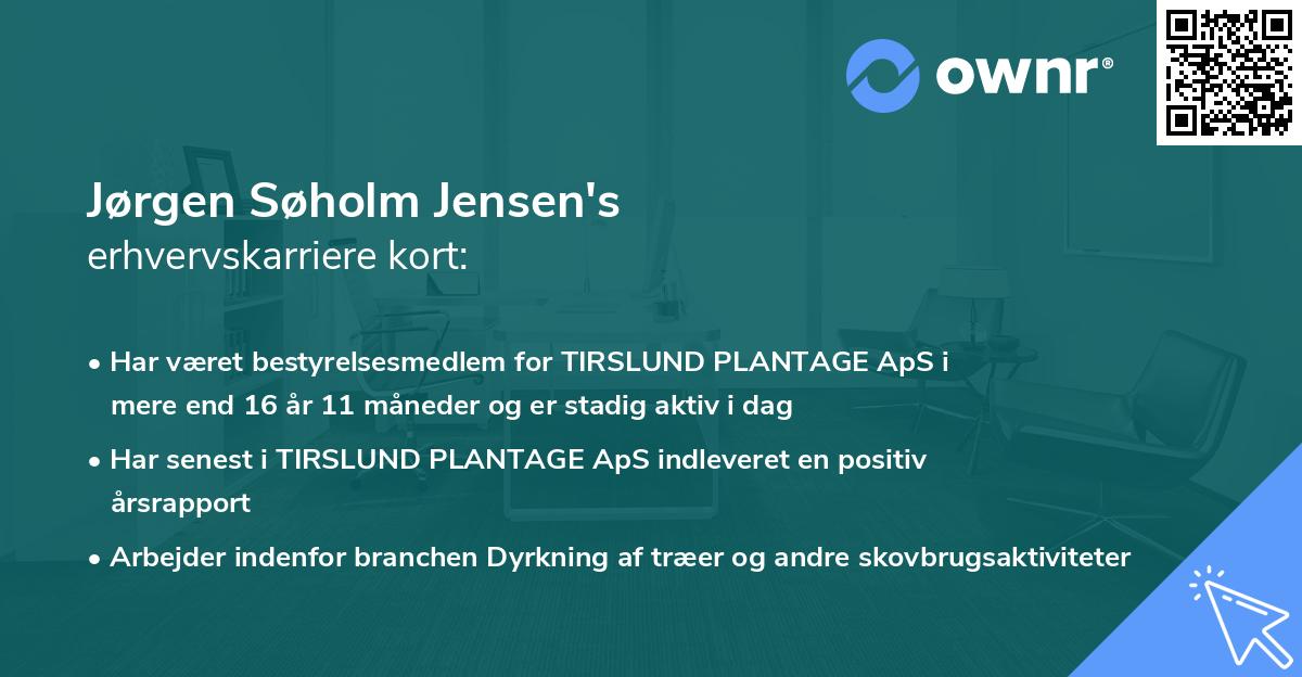 Jørgen Søholm Jensen's erhvervskarriere kort