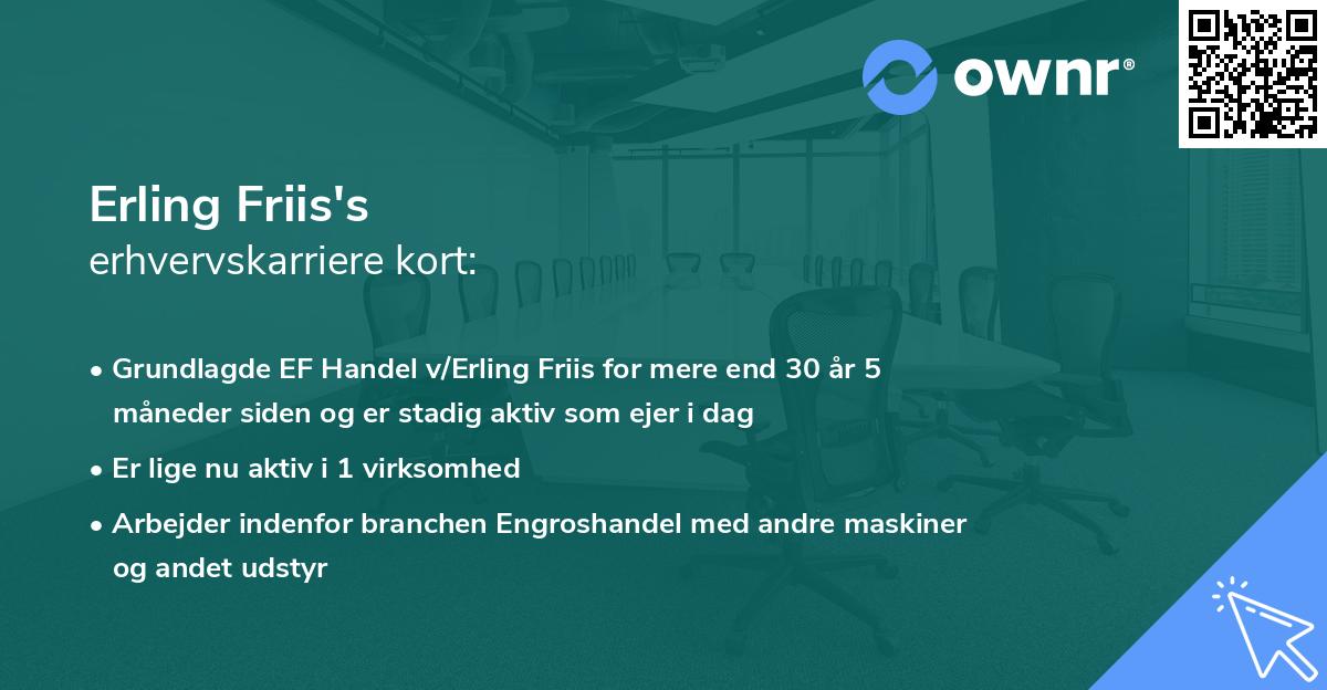 Erling Friis's erhvervskarriere kort