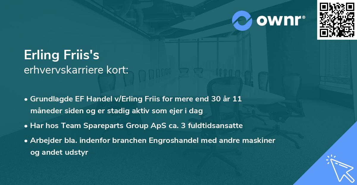 Erling Friis's erhvervskarriere kort
