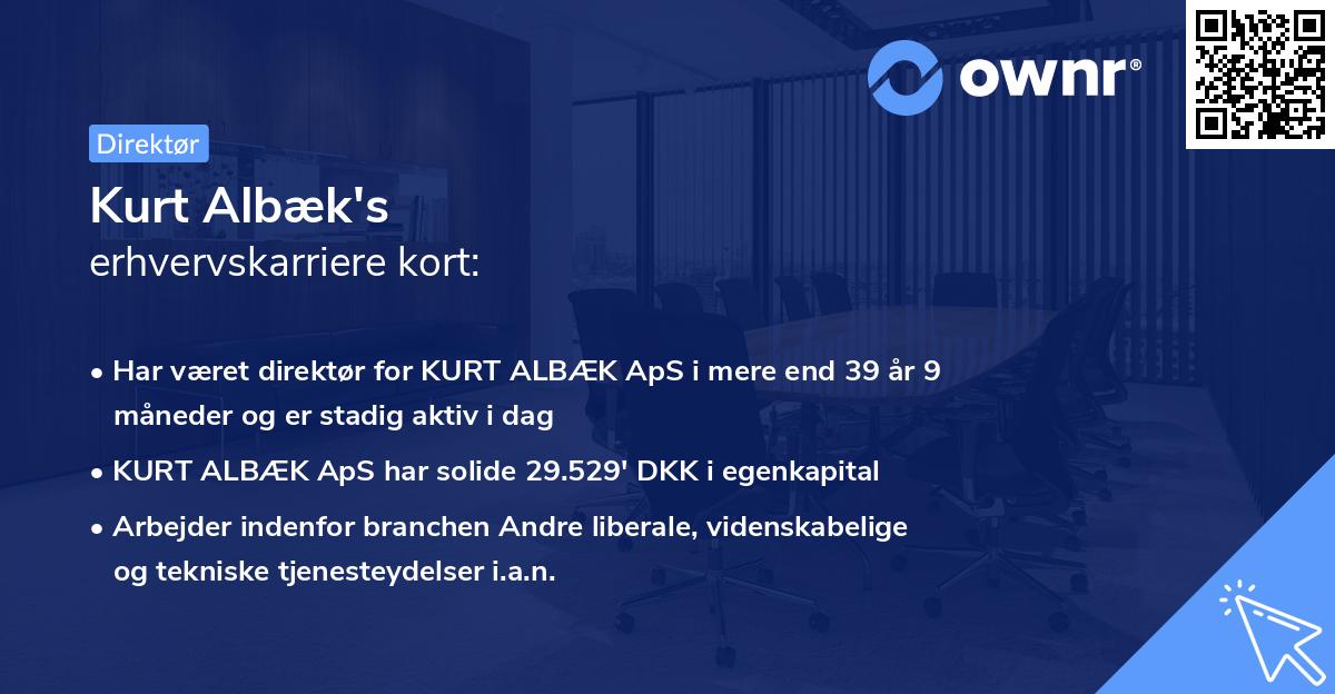 Kurt Albæk's erhvervskarriere kort