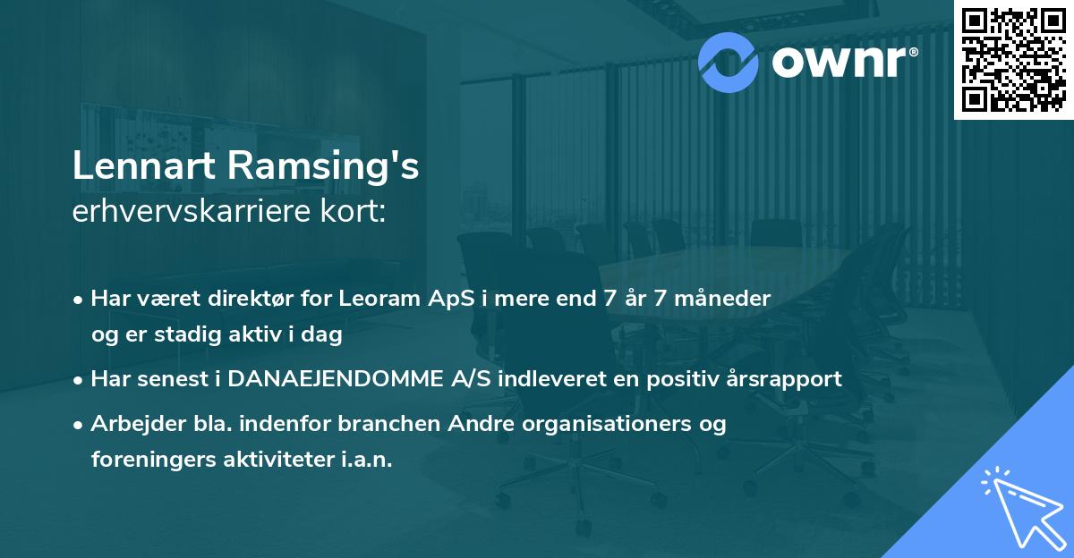 Lennart Ramsing's erhvervskarriere kort