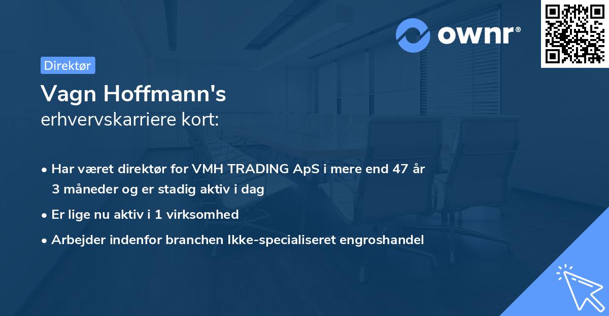 Vagn Hoffmann's erhvervskarriere kort