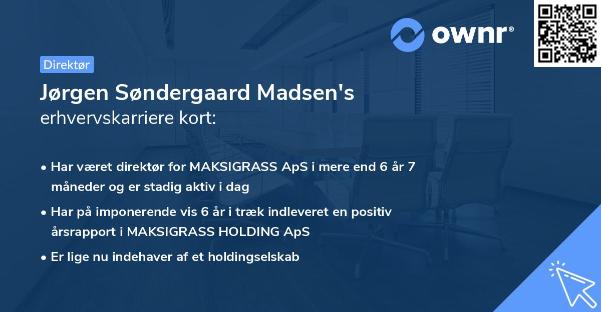 Jørgen Søndergaard Madsen's erhvervskarriere kort