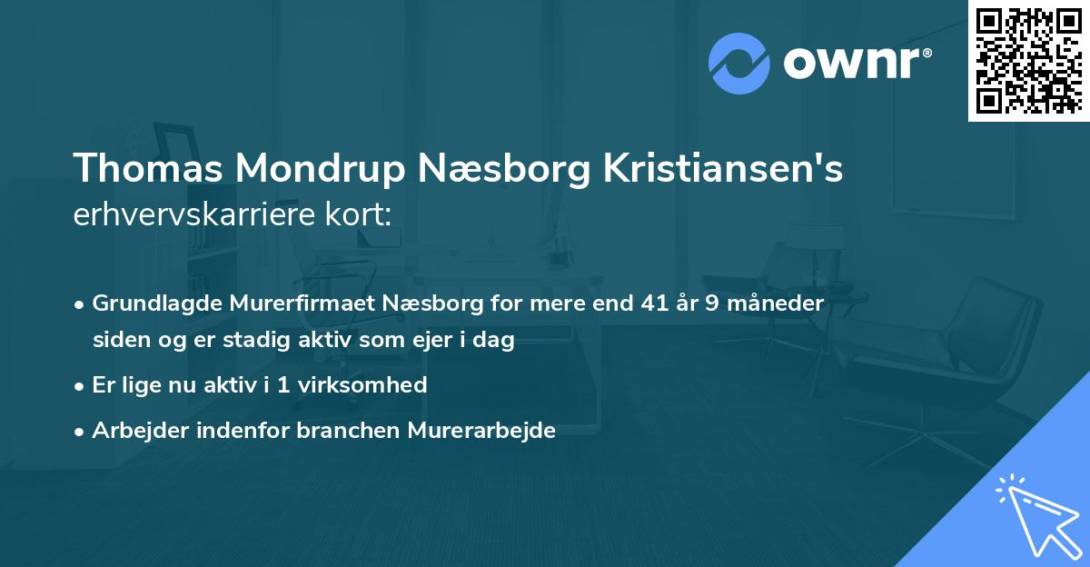 Thomas Mondrup Næsborg Kristiansen's erhvervskarriere kort