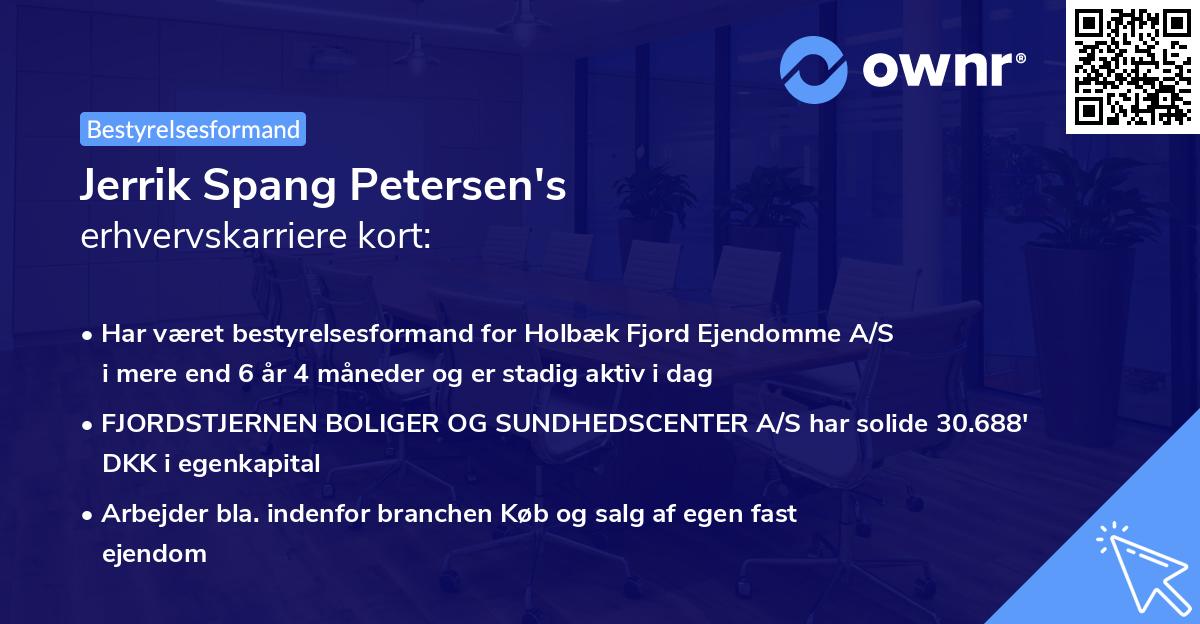 Jerrik Spang Petersen's erhvervskarriere kort