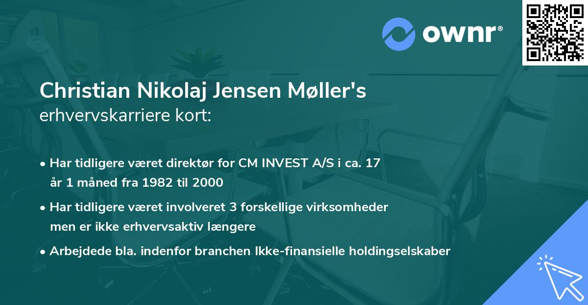 Christian Nikolaj Jensen Møller's erhvervskarriere kort