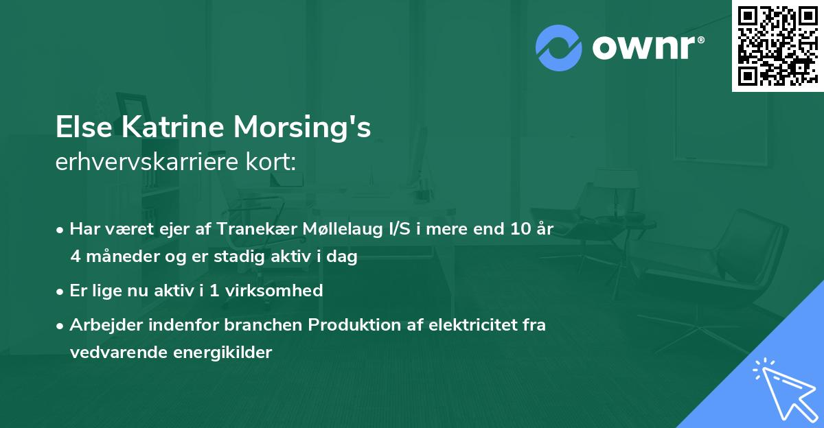 Else Katrine Morsing's erhvervskarriere kort