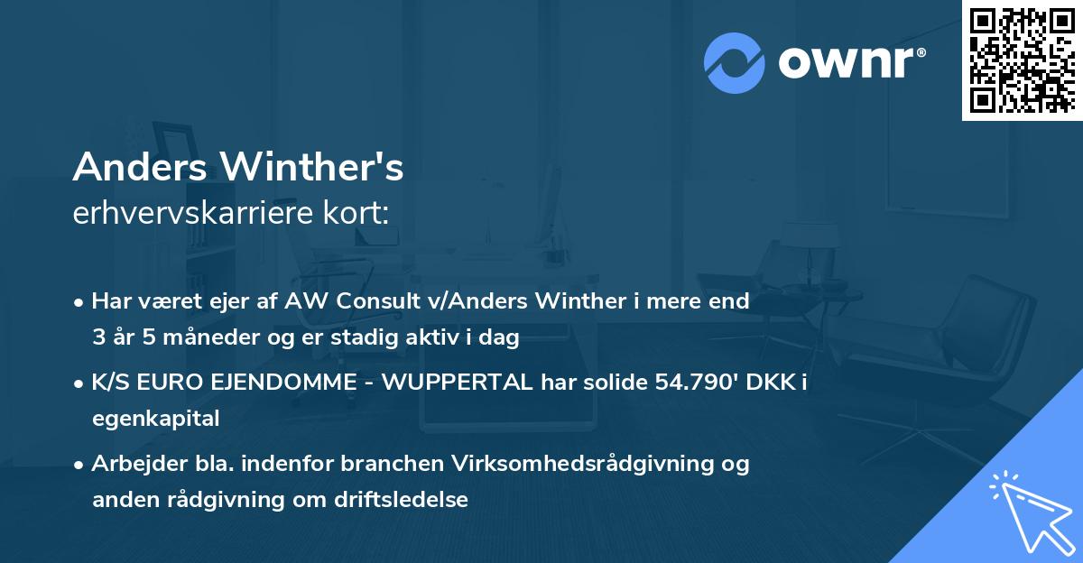 Anders Winther's erhvervskarriere kort