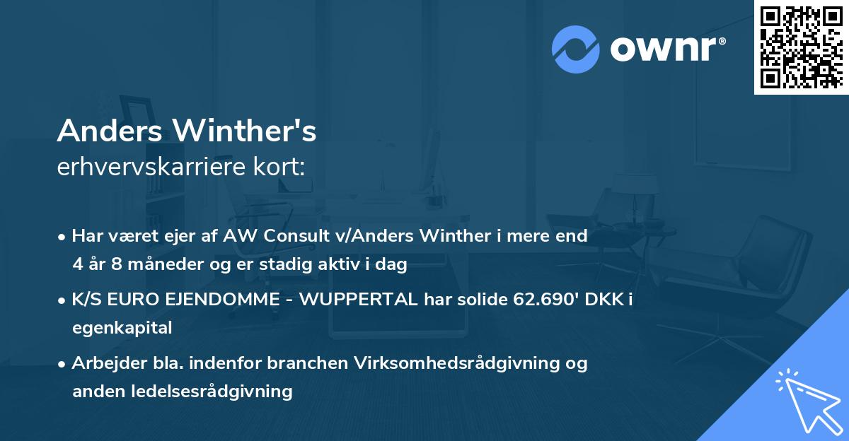 Anders Winther's erhvervskarriere kort