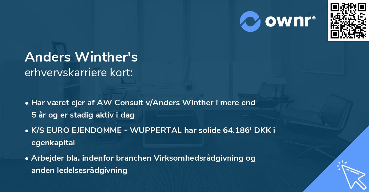 Anders Winther's erhvervskarriere kort