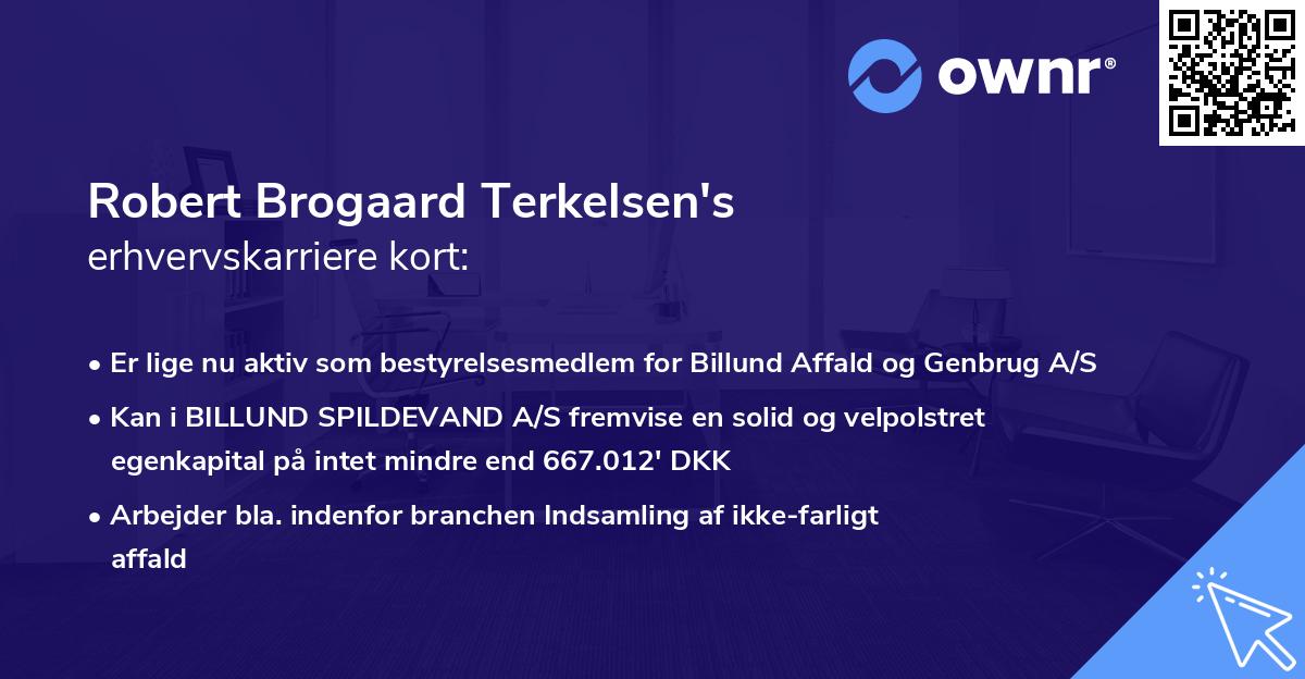 Robert Brogaard Terkelsen's erhvervskarriere kort
