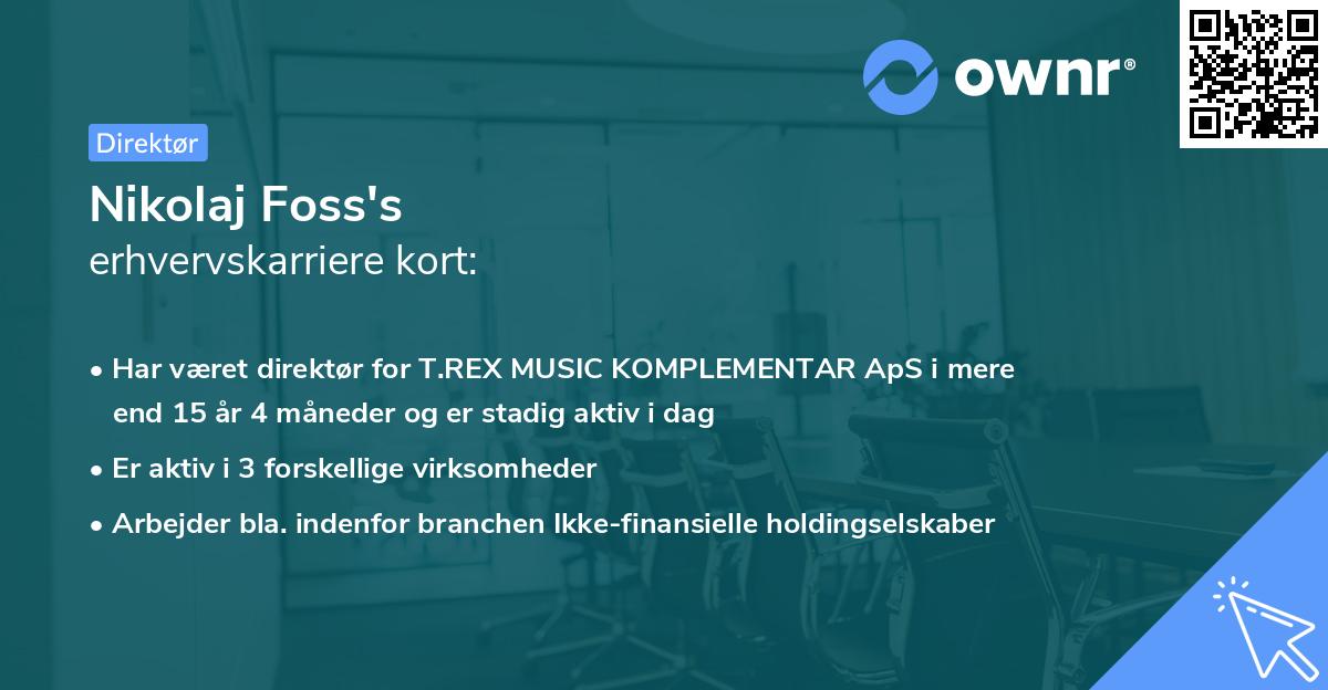 Nikolaj Foss's erhvervskarriere kort