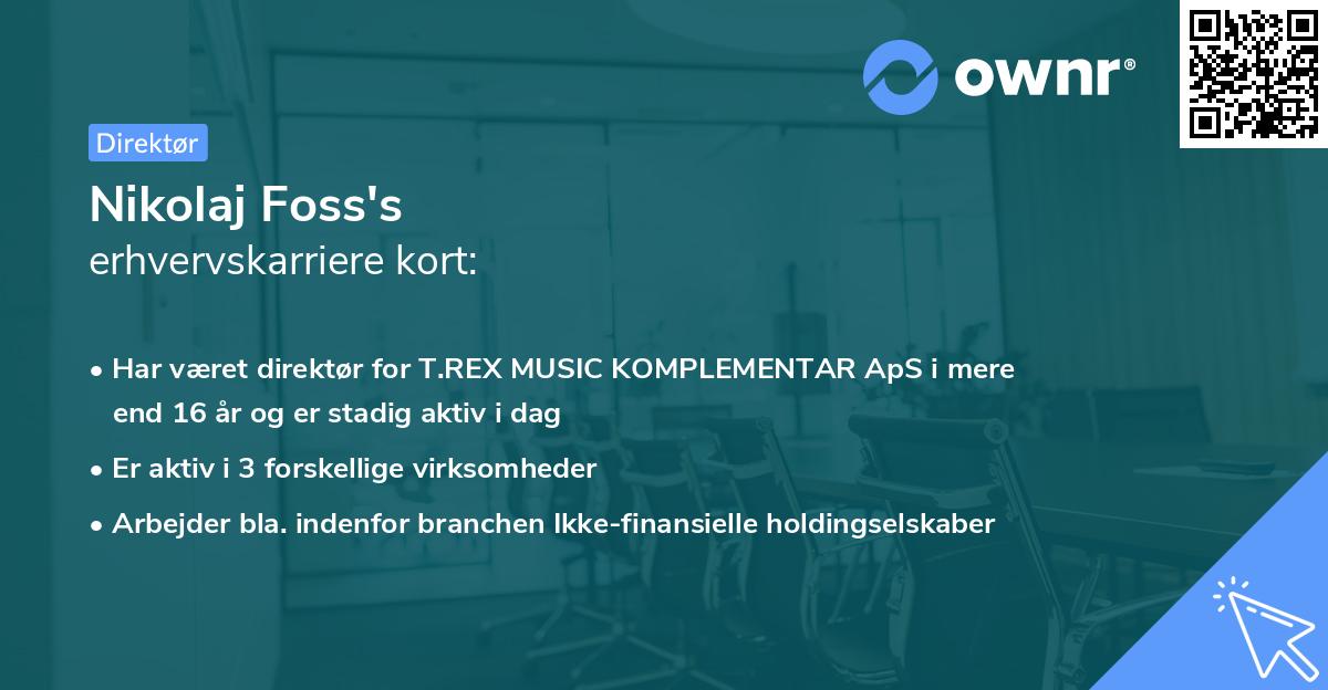 Nikolaj Foss's erhvervskarriere kort