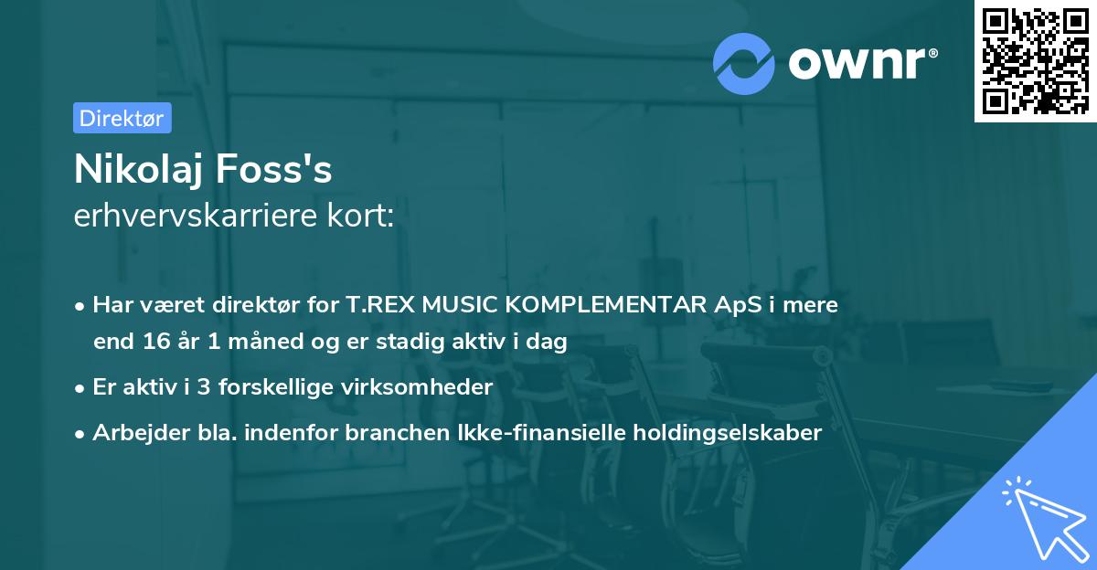 Nikolaj Foss's erhvervskarriere kort