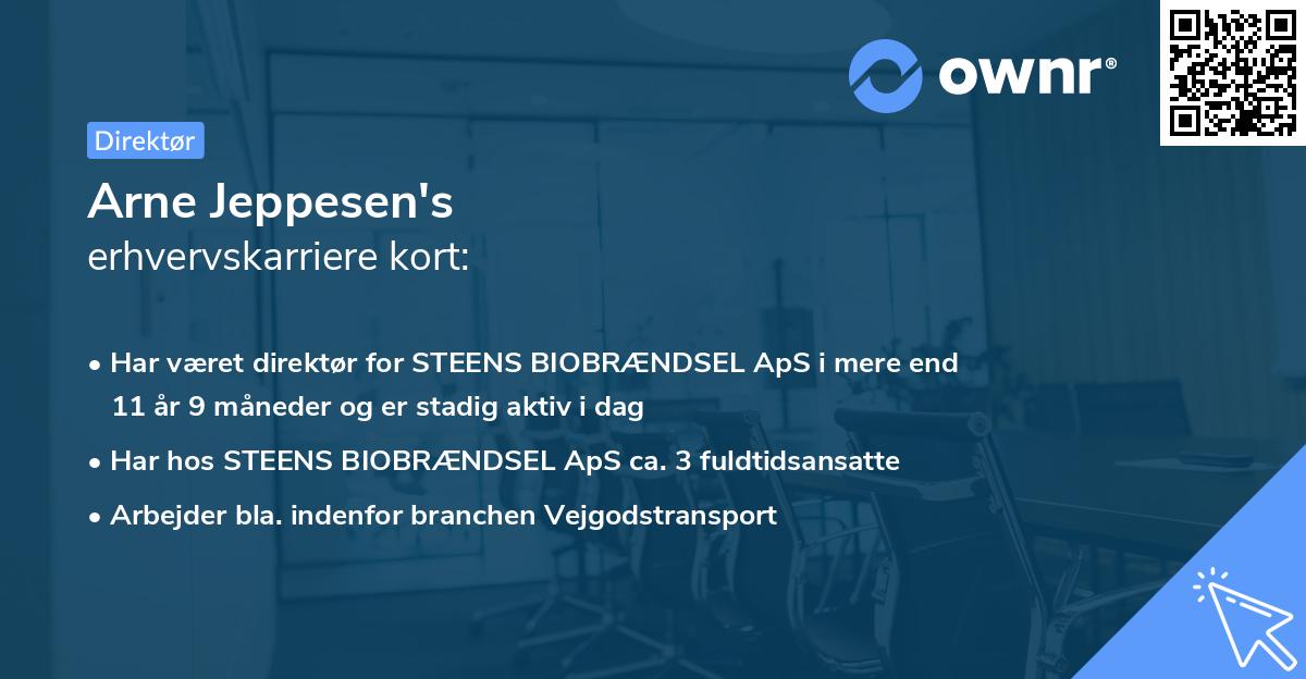 Arne Jeppesen's erhvervskarriere kort
