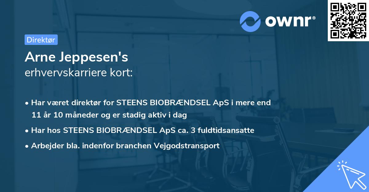 Arne Jeppesen's erhvervskarriere kort