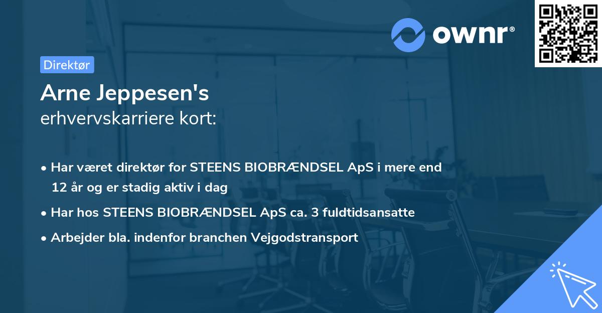 Arne Jeppesen's erhvervskarriere kort