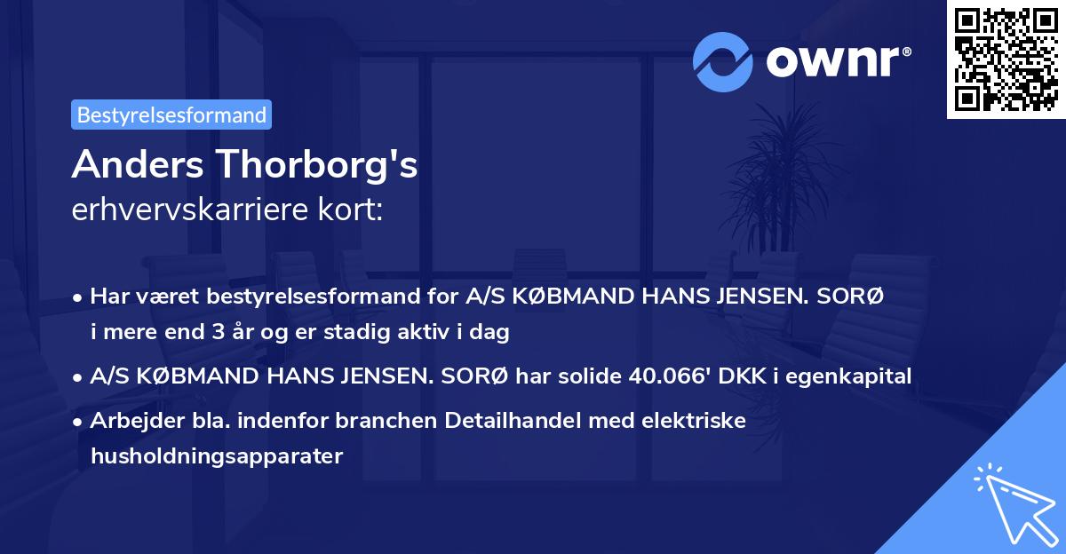 Anders Thorborg's erhvervskarriere kort