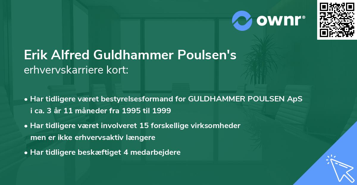 Erik Alfred Guldhammer Poulsen's erhvervskarriere kort