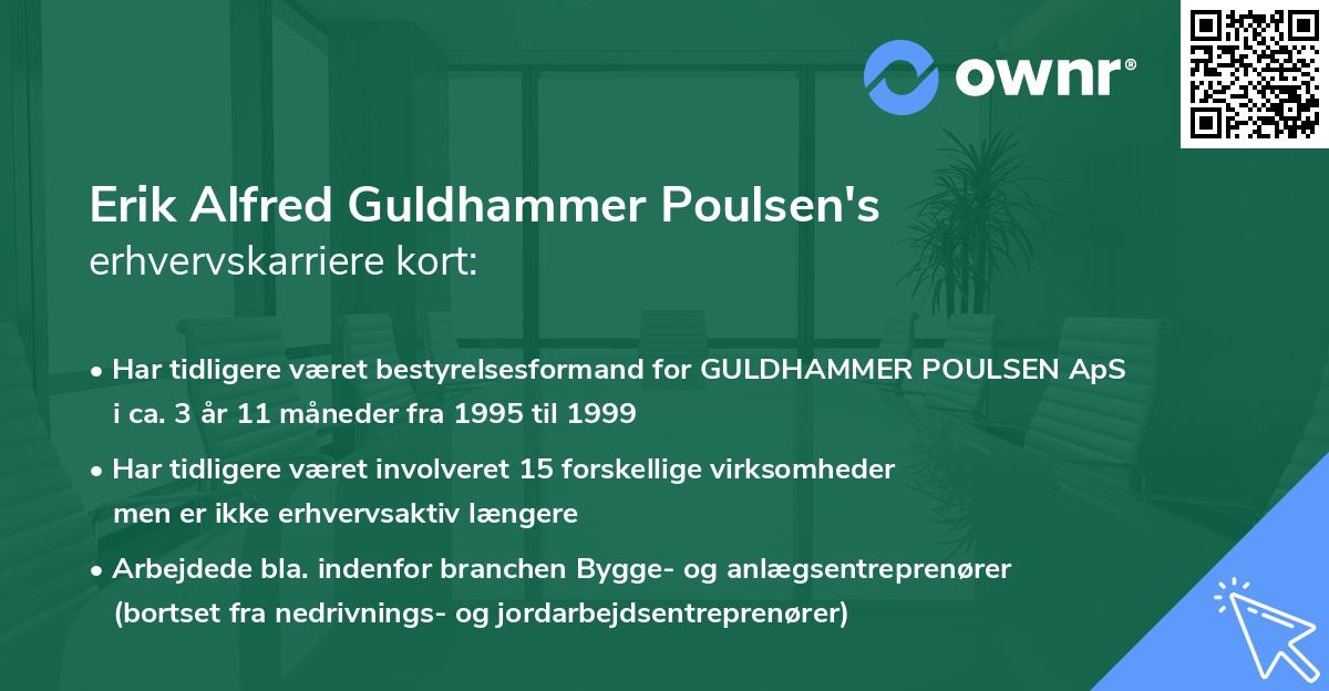 Erik Alfred Guldhammer Poulsen's erhvervskarriere kort