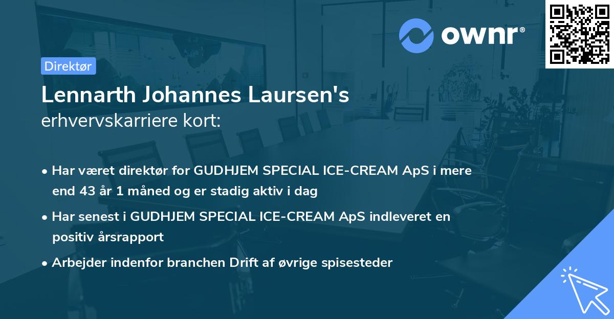 Lennarth Johannes Laursen's erhvervskarriere kort