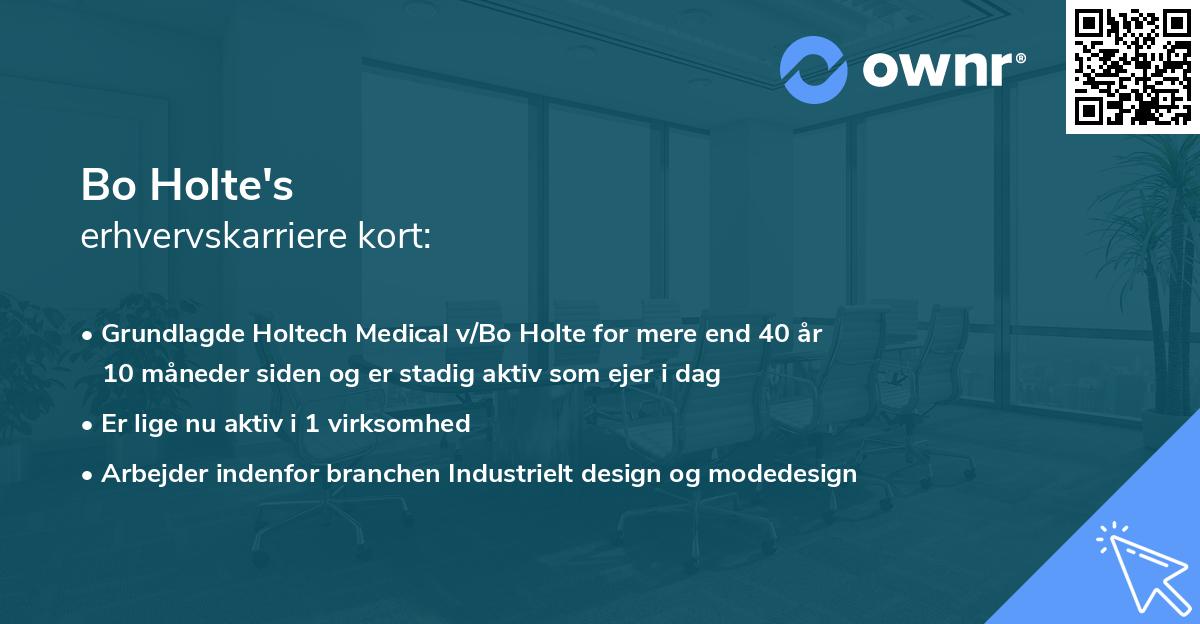 Bo Holte's erhvervskarriere kort