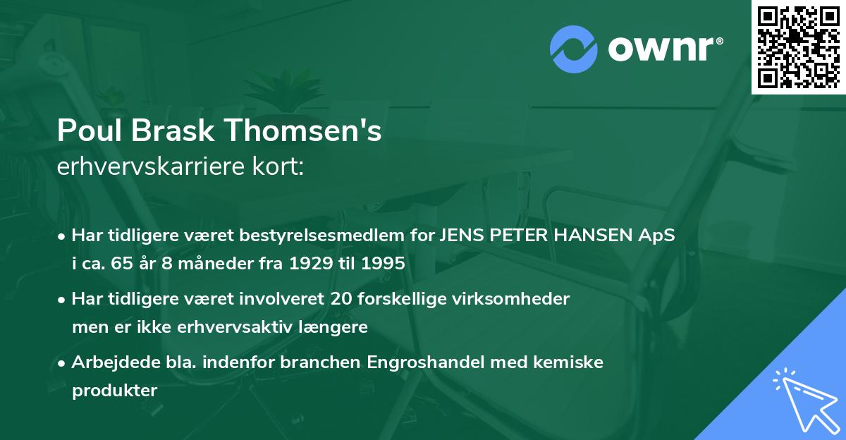 Poul Brask Thomsen's erhvervskarriere kort