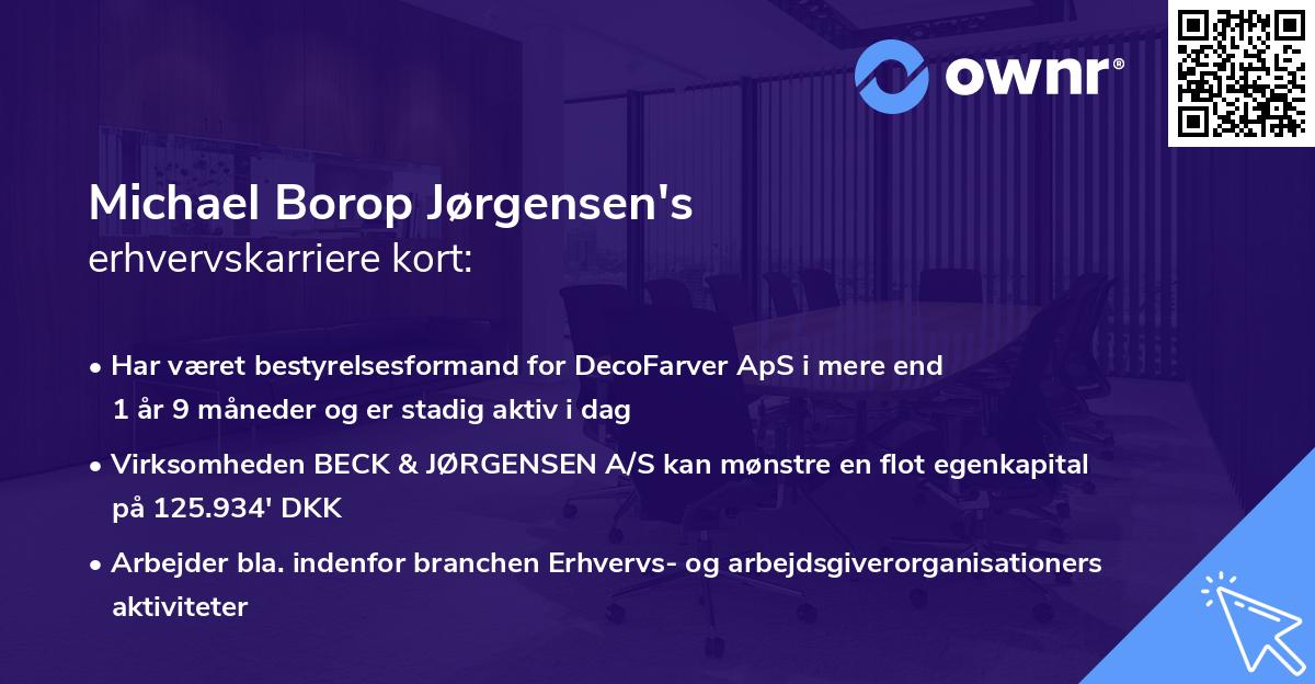 Michael Borop Jørgensen's erhvervskarriere kort