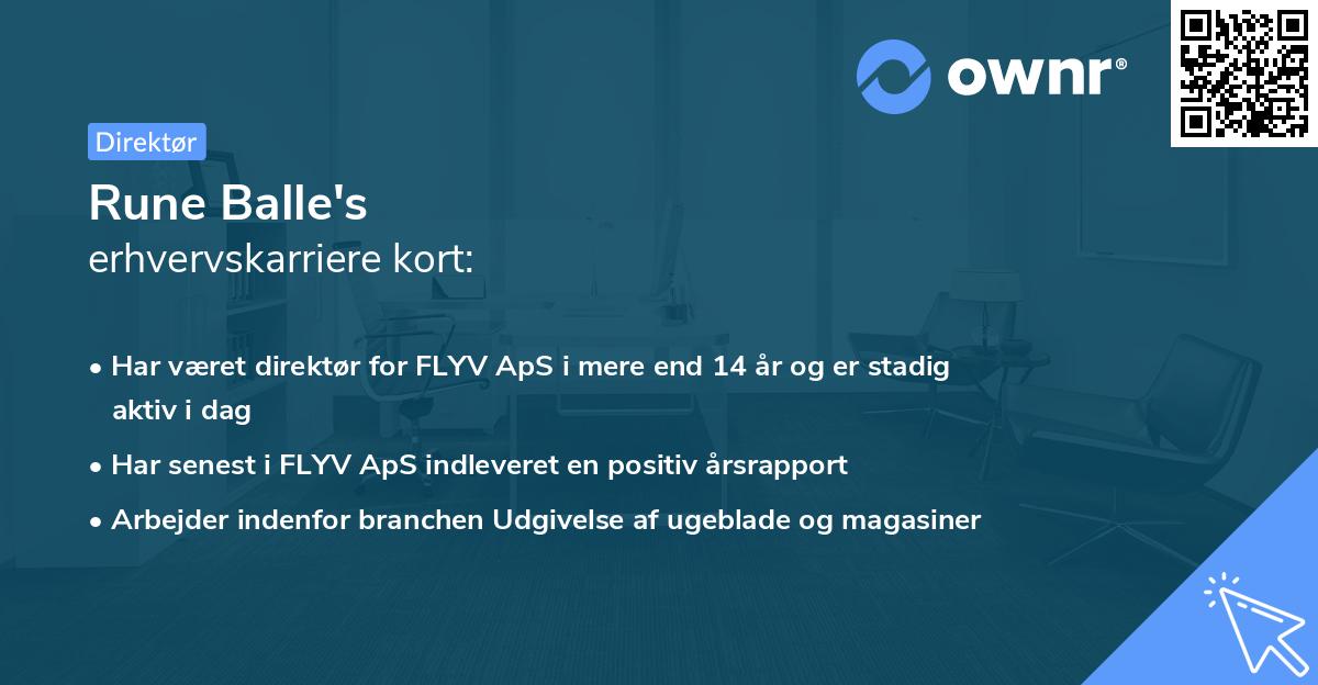 Rune Balle's erhvervskarriere kort