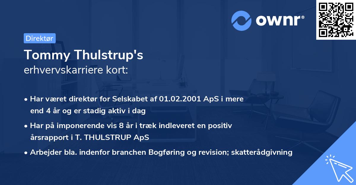 Tommy Thulstrup's erhvervskarriere kort