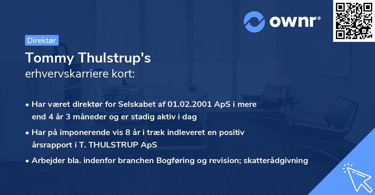 Tommy Thulstrup's erhvervskarriere kort