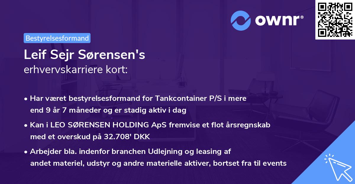 Leif Sejr Sørensen's erhvervskarriere kort