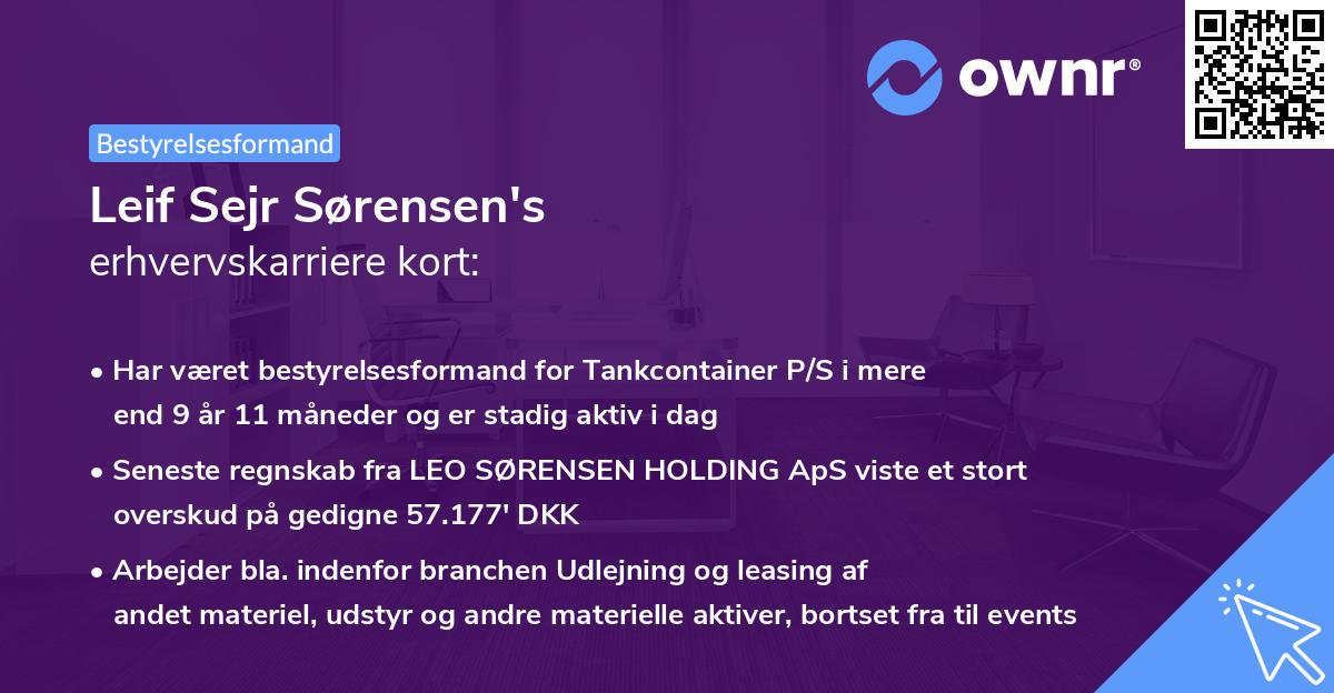 Leif Sejr Sørensen's erhvervskarriere kort