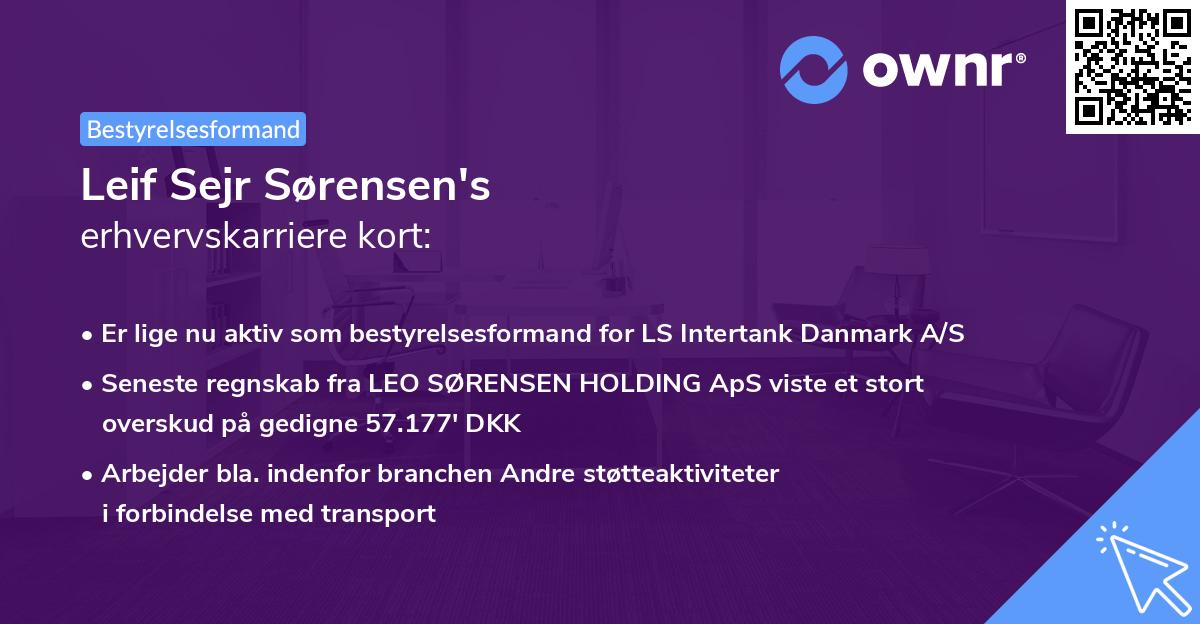 Leif Sejr Sørensen's erhvervskarriere kort